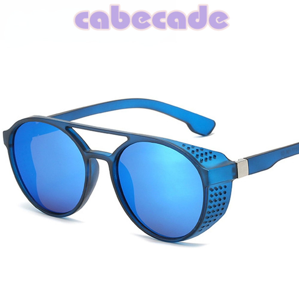 Cabecade Korean trend fashion round frame sunglasses punk hip hop men's fashion sunglasses PC frame steam glasses