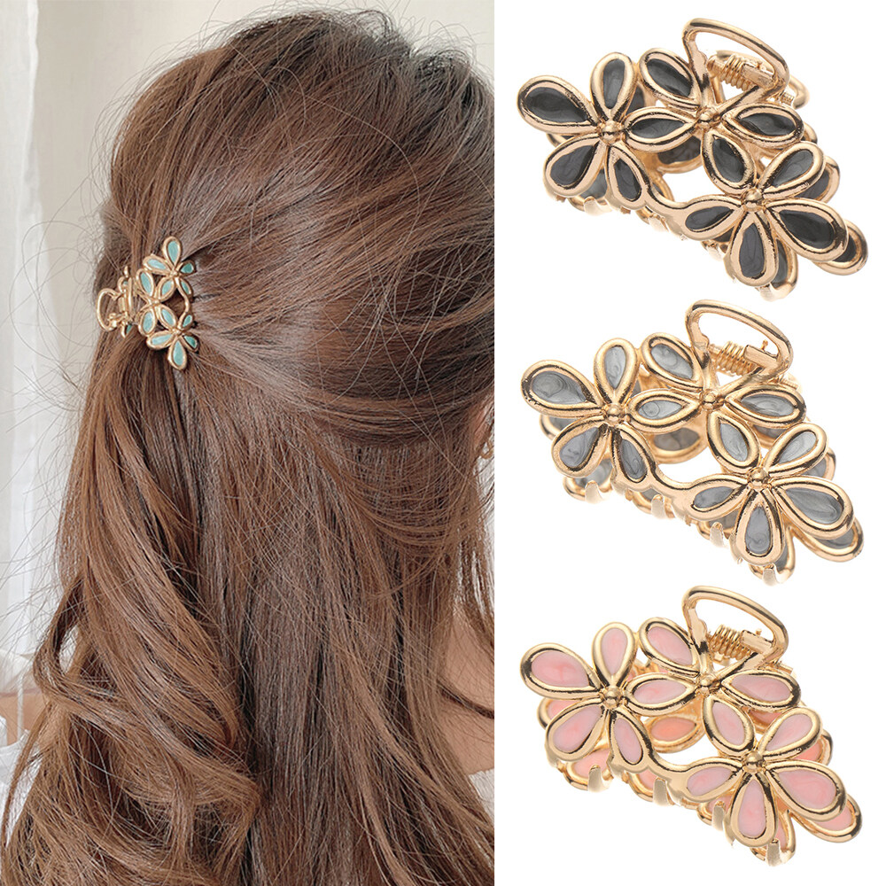 1Pc Hair Clips Women Flower Hair Claw Gorgeous Small Hair Clips Metal Hairpins Women Girls Ornament Styling Tools Hair Accessories
