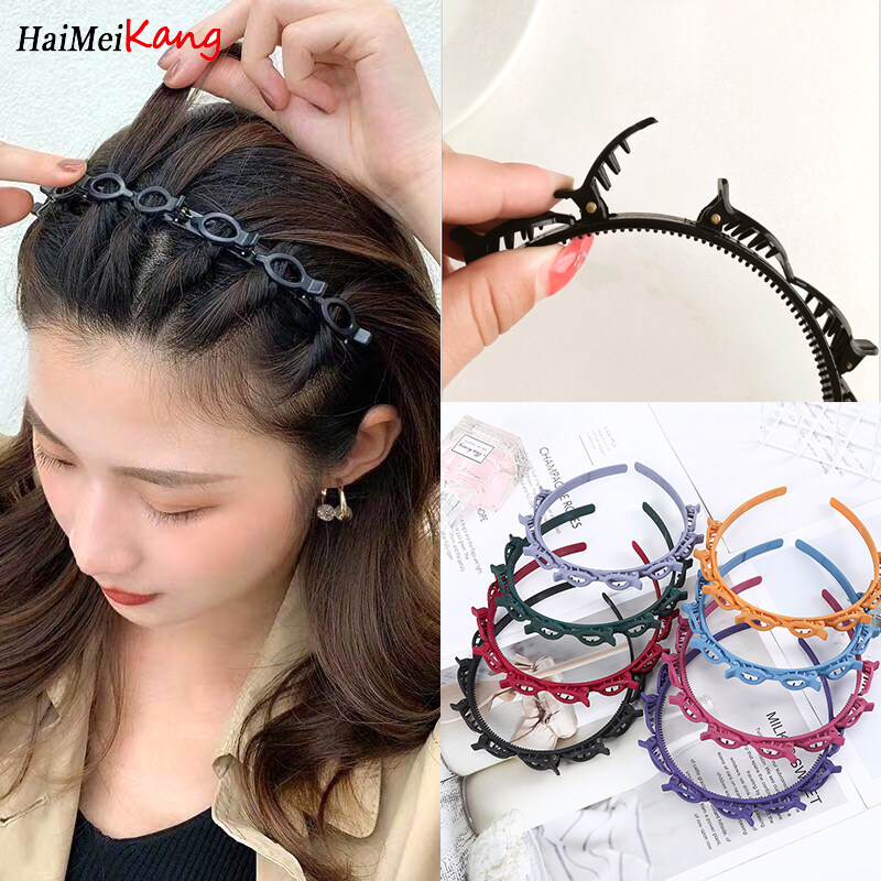 Simple Anti-slip Toothed Hair Band Bangs Hair Fixer Clip Women Resin Headdress Hairpin Headband Adult Hair