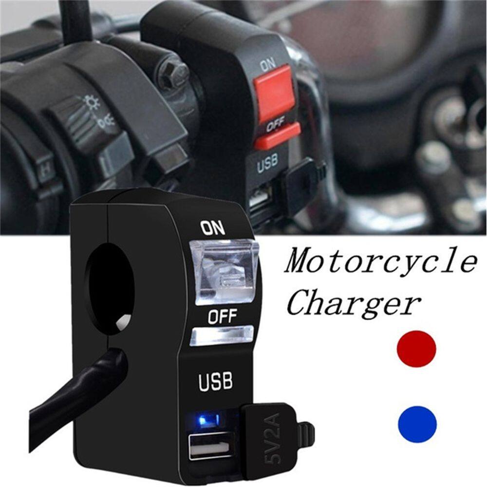 FDYE45 Durable with Switch Motorbike Handlebar Mount USB Charger Phone Charger Power Adapter Phone Charging LED Indicator