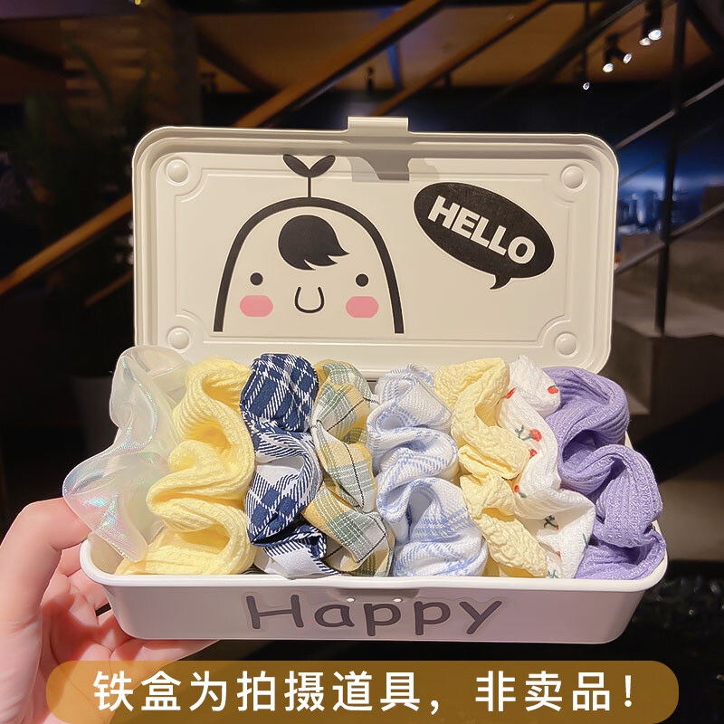 7-10Pcs Korean Scrunchies Set Ponytail Hair Tie Hair Accessories