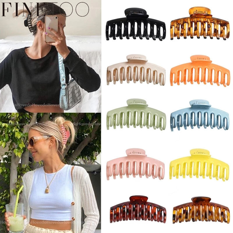 FINE TOO Ins Retro Transparent Claws Clips Simple Candy Color Hair Clip Women Hair Accessories