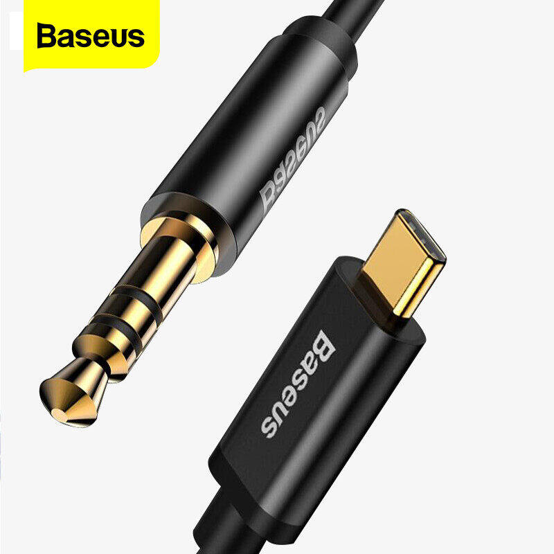 Baseus USB Type C Aux Audio Cable 3.5mm Jack Female Speaker Cable For Headphone Aux Cord For xiaomi Huawei Samsung