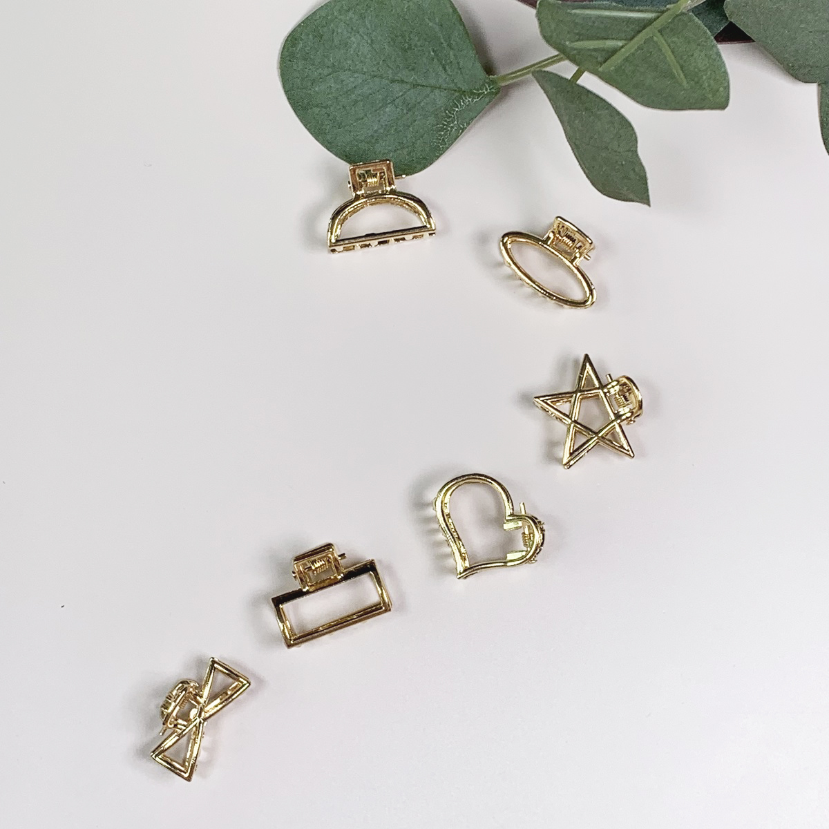 [SG | Perfect Half Up-do] 6pc 2.5cm Vintage Mini Metallic Hair Claw Metal Hair Grip Hair Clip