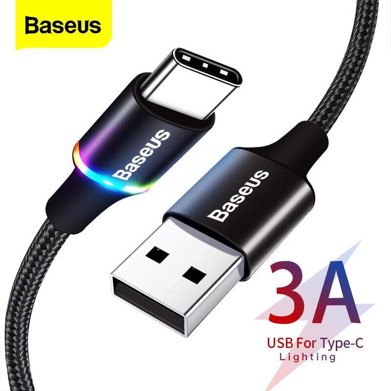 Baseus 3A USB Type C Cable Fast Charging For Samsung S21 S20 S2 Xiaomi Redmi Note 7 8 10 Huawei Mobile Phone USBC Wire Cable