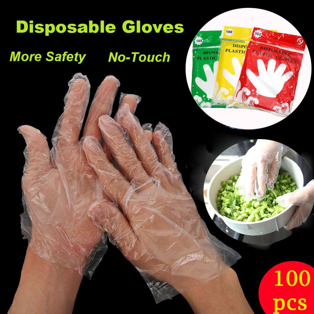 AAVGH 50/100PCS/Set Safety Hygiene Kitchen Vegetable Fruit Avoid Direct Touch Catering Plastic Clear Disposable Gloves