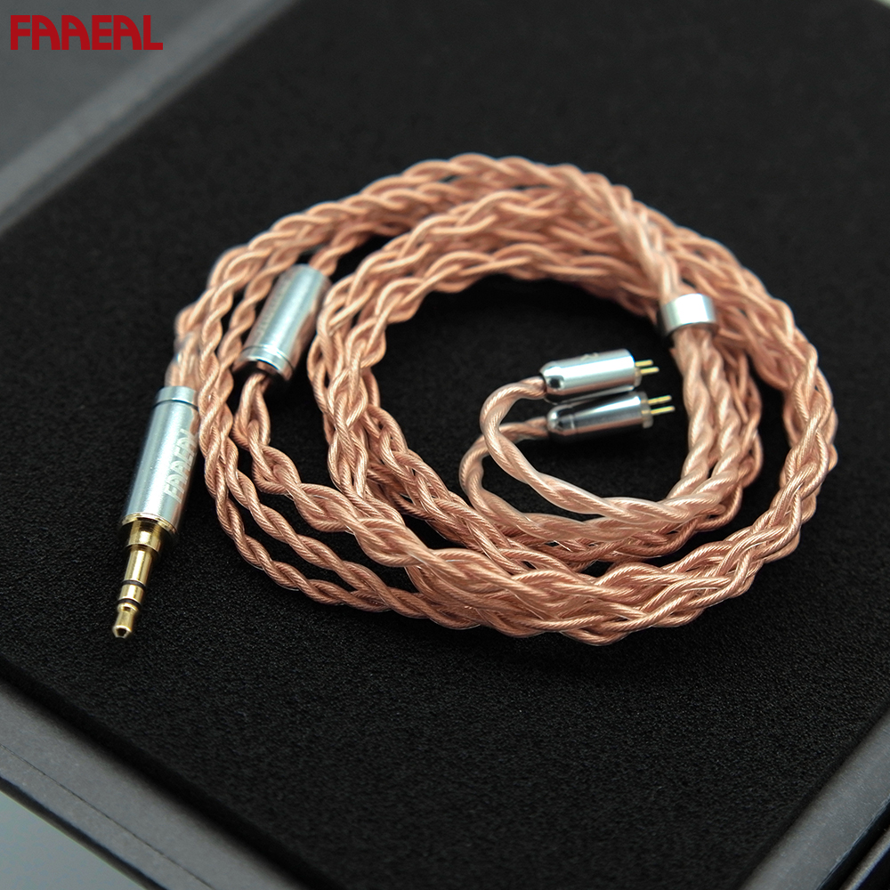 FAAEAL Replacement Earphone Cable 3.5/2.5/4.4mm Gold-plated Upgrade Earbuds Cable 4 Core 5N Litz OFC High Purity Copper Dedicated Headphones Wire For BLON BL03 Moondrop Aria KATO KZ ZS10 CCA TRN TFZ U