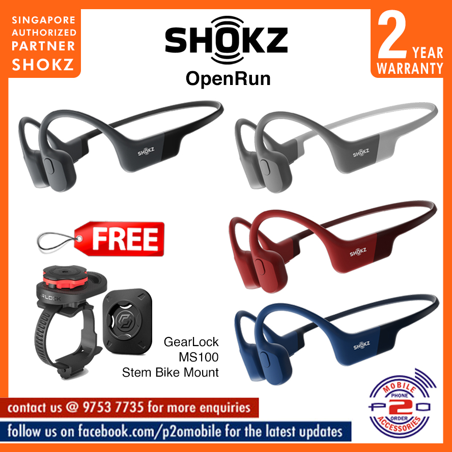 Shokz OpenRun (formerly AfterShokz Aeropex) WaterProof OPEN-EAR Bone Conduction Wireless Bluetooth Headset