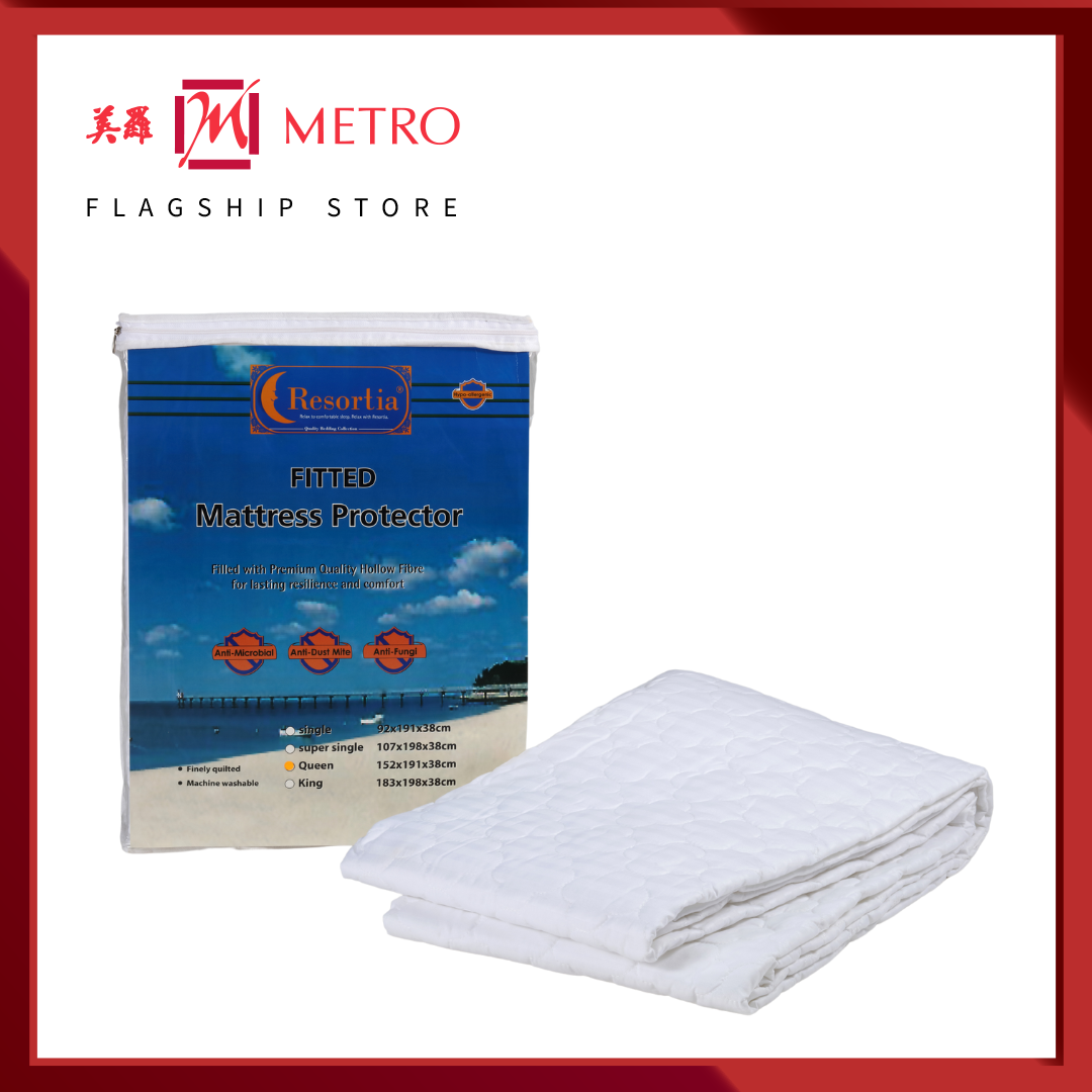 Resortia Fitted Mattress Protector l Single, Super Single, Queen & King