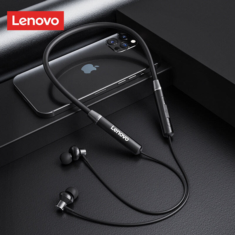 Lenovo HE05X Bluetooth Headset IPX5 Waterproof Sports Headphones Magnetic Neckband Wireless Headphones ios Android with Microphone. Original 100%