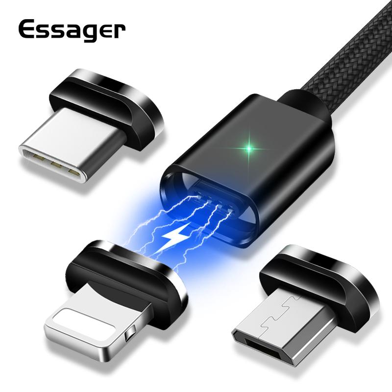 Essager 1m / 2m Magnetic Micro USB Cable For iPhone Samsung Fast Charging Data Wire Cord Magnet Charger USB Mobile Phone Cable