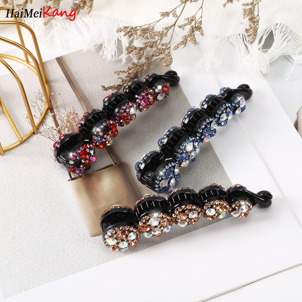 1Pc Korean Fashion Hair Clip 10.5cm Rhinestone Banana Clip Hairpin Hair Accessories