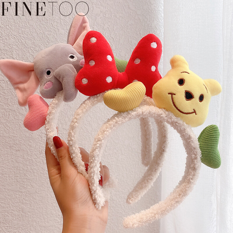 FINE TOO Korean Cartoon Animal Bowknot Hairband Fashion Comfortable Headband Girls Headdress Women Hair Accessories