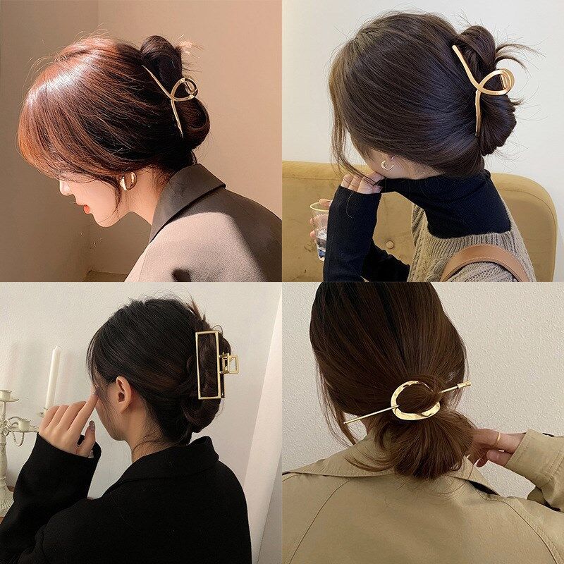 TIZHAN Korean Style Minimalist Metal Claw Hairpin Temperament Fashion Ponytail Grabbing Clip Hairpin Headdress Hair Accessories
