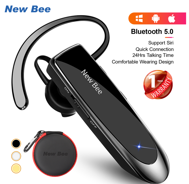 New Bee LC-B41 Bluetooth Earphone 24Hrs Talking Time Bluetooth 5.2 Bluetooth Headphone Wireless Earphone Bluetooth Headset  Driving Headset with Mic for Android Samsung