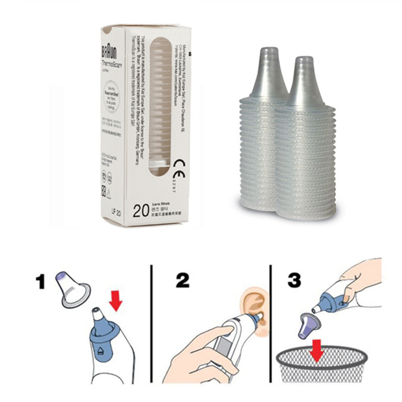 Fashion ZHUHAO Ear Thermometer Cover Lens Filters Probe Cover Caps For Braun Thermoscan 20pcs