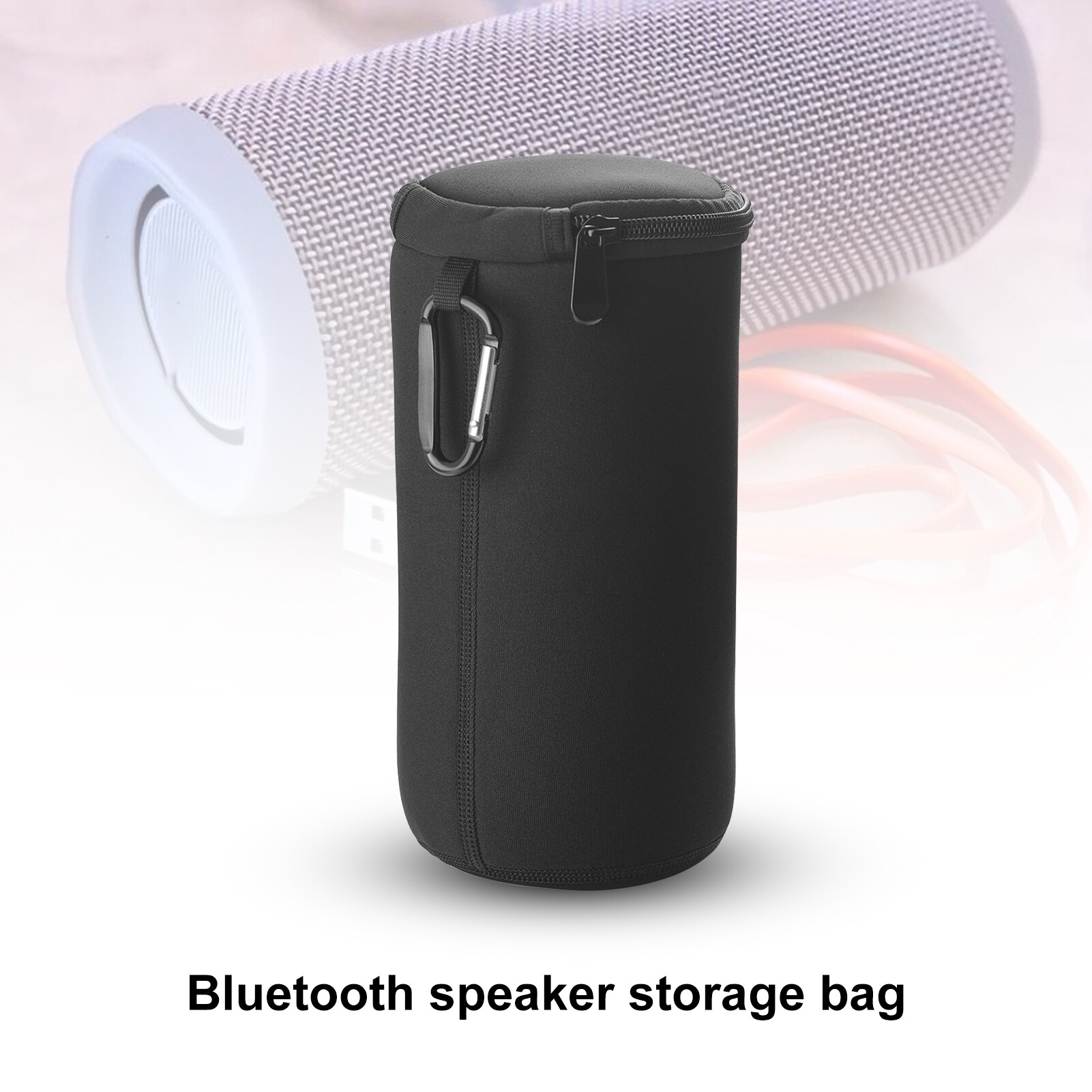 Shockproof Soft Bluetooth-compatible Speaker Storage Bag Protective Case with Carabiner for JBL Charge 5