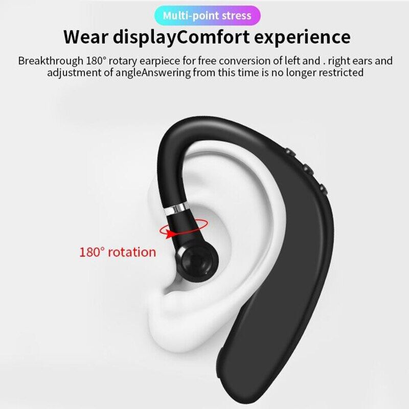 Wireless bluetooth headset ultra-long battery life standby new single ear sports male and female models hanging ear type high volume listening to songs novel rider driving suitable for Huawei vivo App