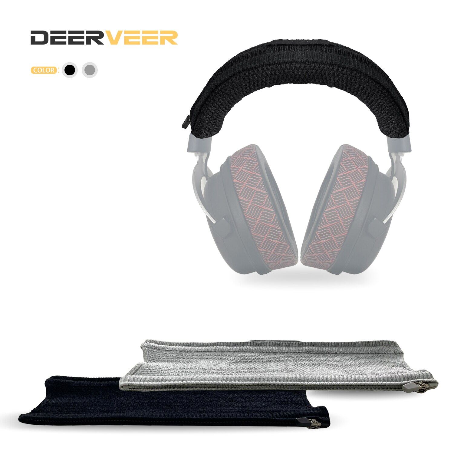 DEERVEER Headband Cover Compatible With HyperX Cloud 1,2,2 Wireless,Core,Alpha,Alpha S,Mix,Silver,RevolverS Headphones