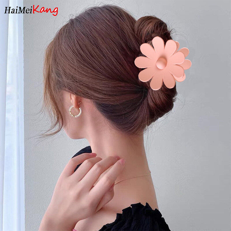 1pc Fashion Korean Flower Hair Clip Plastic Acrylic Simple Hairpin for Women Hair Accessories