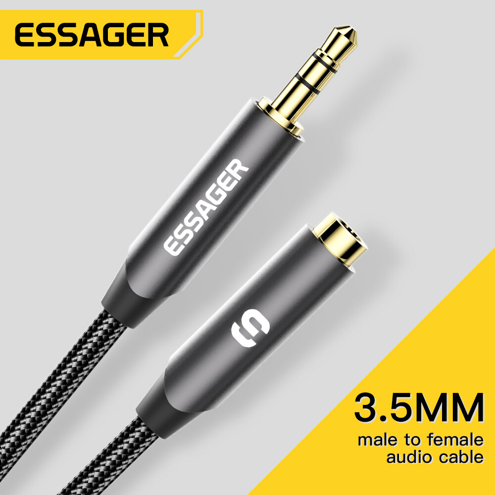 Essager AUX Cable Jack 3.5mm Male To Female Audio Cable Speaker Extension Cable For Headphones  Sound Speaker Extender AUX Wire Line