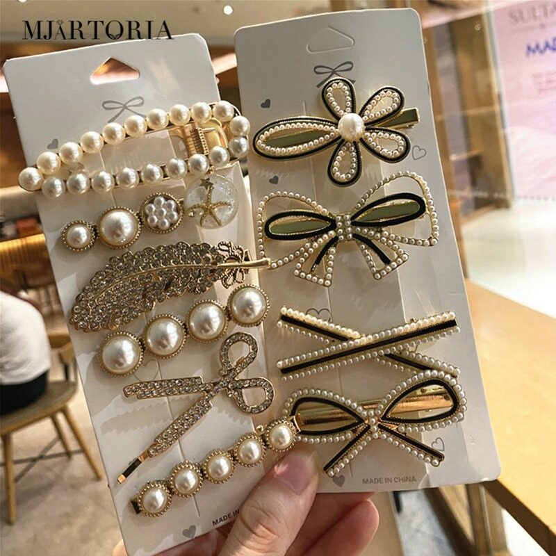 MJartoria Women Girls Side Bangs Clip Set Ornament Hair Clips Barrettes Hairpins Hair Accessories