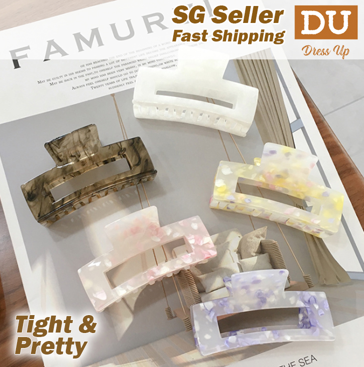 [SG | Pretty & Tight] Acrylic Medium & Big Hair Claw, 7.5cm &10cm Korean style hair grasping hair clip hairpin hair accessories for women