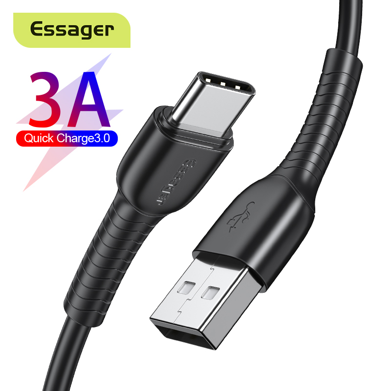 Essager USB Type C Cable For Samsung S20 Note 10 Plus Xiaomi 10 Pro Huawei Fast Charge USB C Charger Data Wire Cord