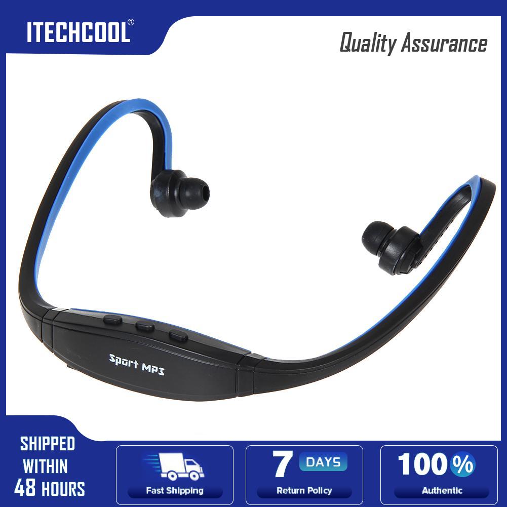 Sport Headset Headphone Card Earphone MP3 Music Player Micro SD TF (Blue