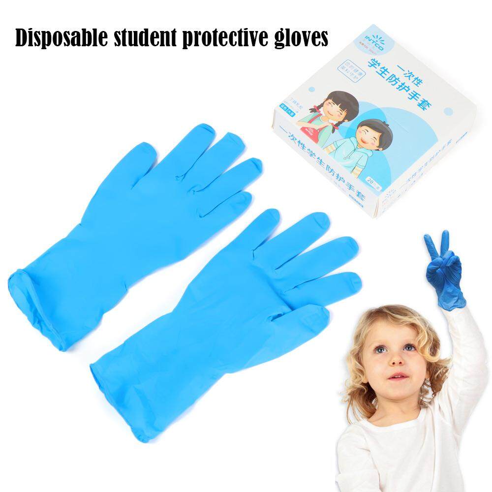 ENDDIIYU 20Pcs Disposable Household Schooling Anti Pollution Glove for Boys Girls Protective Isolation Cleaning Supplies Nitrile Gloves