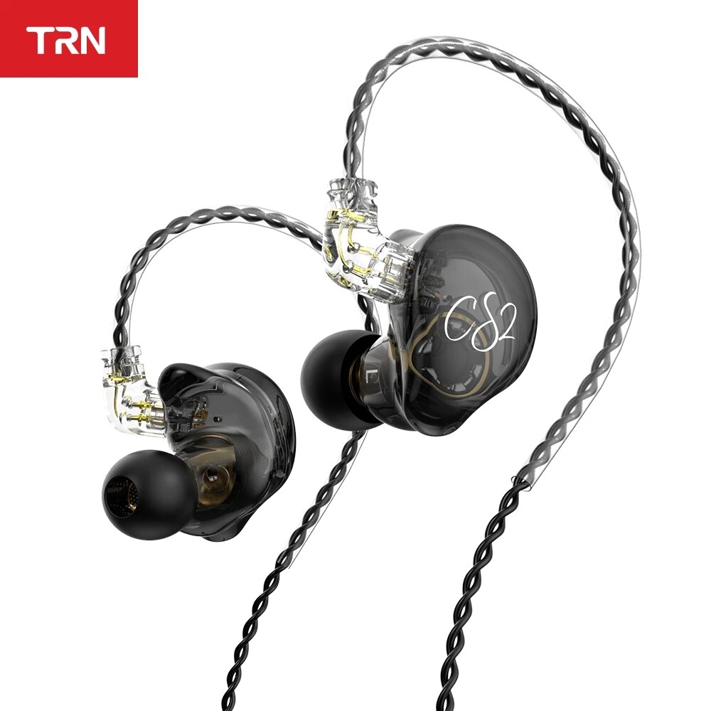 TRN CS2 Dynamic In Ear Earphones HiFi Music Sports IEM Earbuds Headset Detachable Cable 2PIN Cable TRN MT1 V90 ST1 CS1 EDX PRO