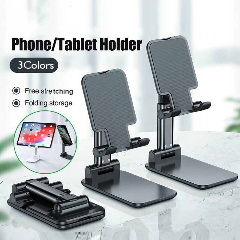 [Ready Stock] Universal Mobile Phone Stand Portable Hand Phone Holder Desk Non Slip Foldable Adjustable Desktop Holder Stand for iphone Samsung Xiaomi Huawei Phone Christmas Gift Present