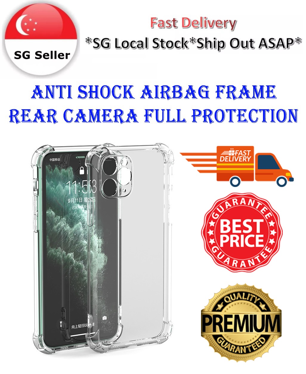 iPhone 14 Pro Max / 13 / 12 Pro Max / 11 Pro Max Mini Case Transparent Clear Soft Casing Cover Camera Lens Protector Shockproof